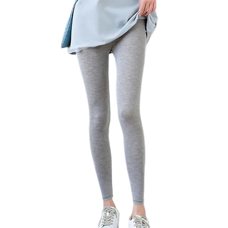 

[MOOKISOO] leggings ladies vinegar 10-minute length stretch slim simple basic UV cut Plain color inner all seasons teeth Room wear underwear