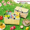 Large Capacity Portable Picnic Basket Cooler Bag with Aluminum Foil for Outdoor Camping