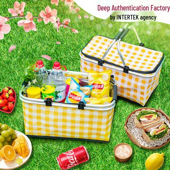 Large Capacity Portable Picnic Basket Cooler Bag with Aluminum Foil for Outdoor Camping