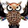 Animal Brooch Accessory Colorful Rhinestone Owl Pin, Bird Shape Lapel Pin for Suit Dress Scarf Hat Bag Decoration, Clothing Gift Men Women Jewelry
