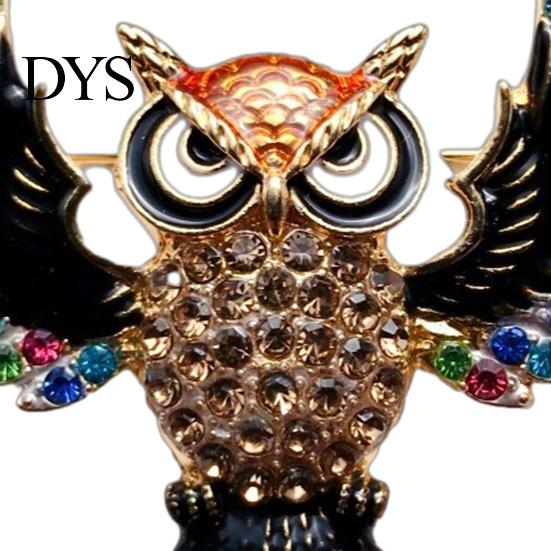 Animal Brooch Accessory Colorful Rhinestone Owl Pin, Bird Shape Lapel Pin for Suit Dress Scarf Hat Bag Decoration, Clothing Gift Men Women Jewelry