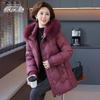 Xuezhongfei Women's Mid-Length Winter Down Jacket with Fox Fur Hood