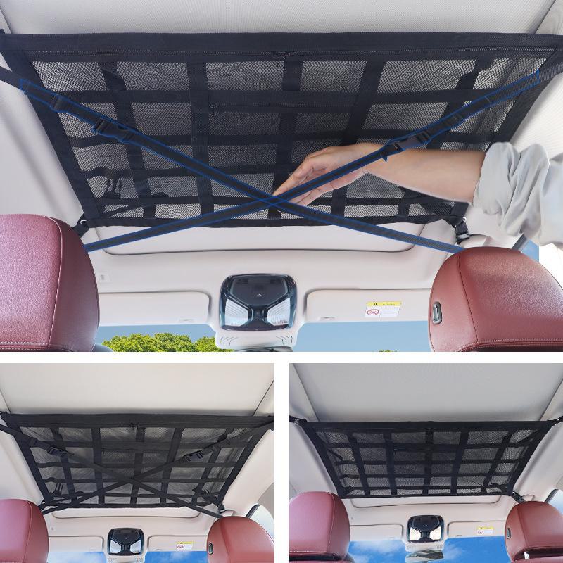 Upgraded Car Roof Storage Net with Webbing for Trunk Pickup