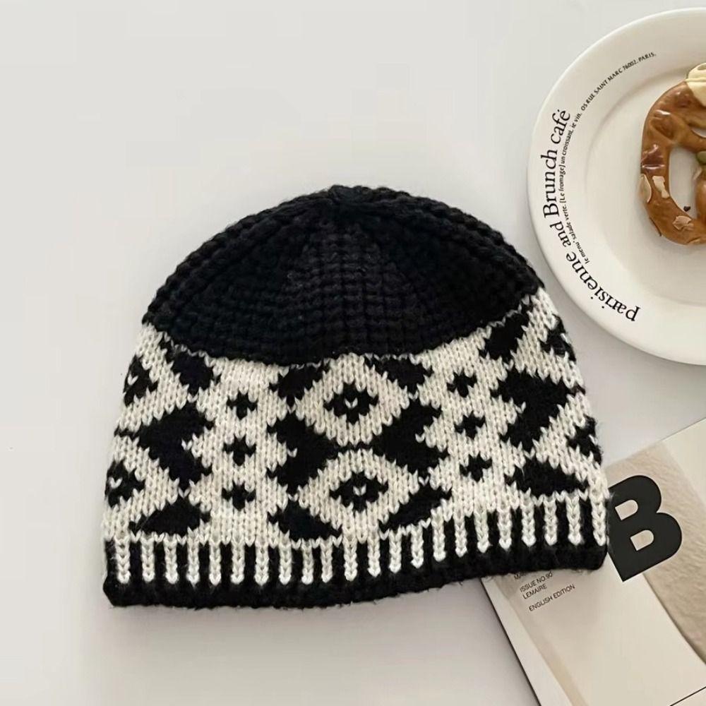 Keep Warm Winter Hat Thickened Pompoms Hat Casual Knitted Cap  Women