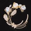 Korean Fashion Freshwater Pearl Wreath Brooch - Elegant Plant-Themed Corsage for Women