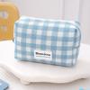 Large Capacity Makeup Pouch Lattice Travel Wash Bag Simple Plaid Cosmetic Bag  Women/men