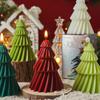 Holiday Scented Soybean Wax Candle Handmade Christmas Tree Shape Relaxing Aromas Candle Gift for Home Celebration Decoration
