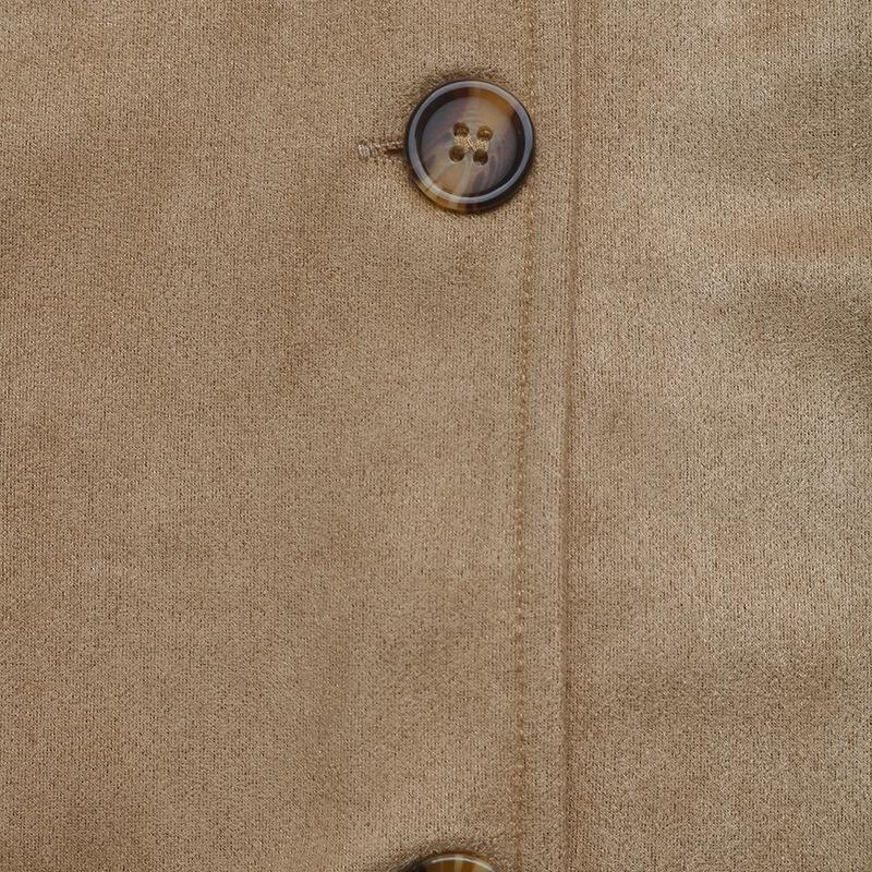 Women S Casual Loose Short Faux Suede Lapel Coat