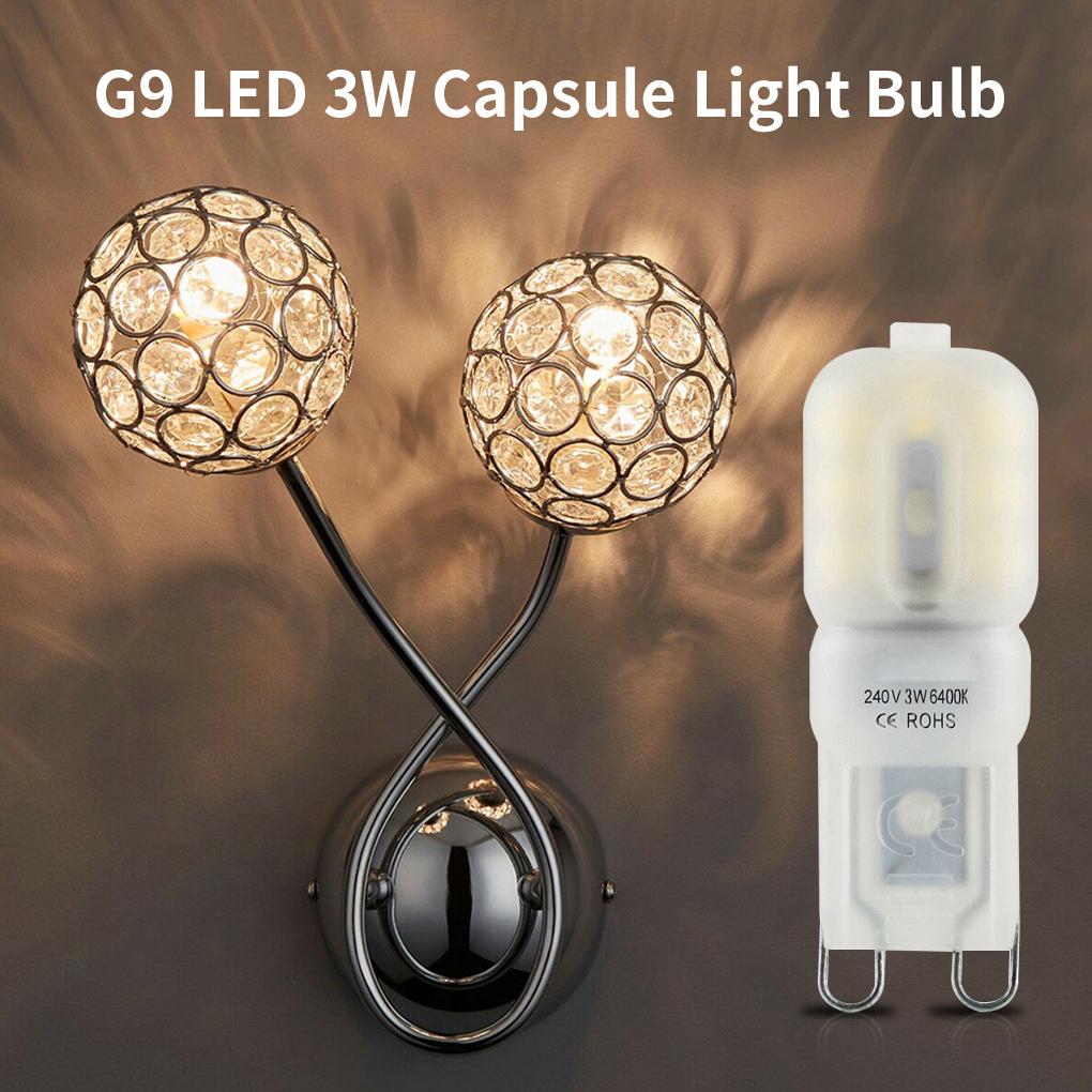 LED Light G9 LED Lamp Crystal Cream White Housing Light 240V 3W 3000K Lamp