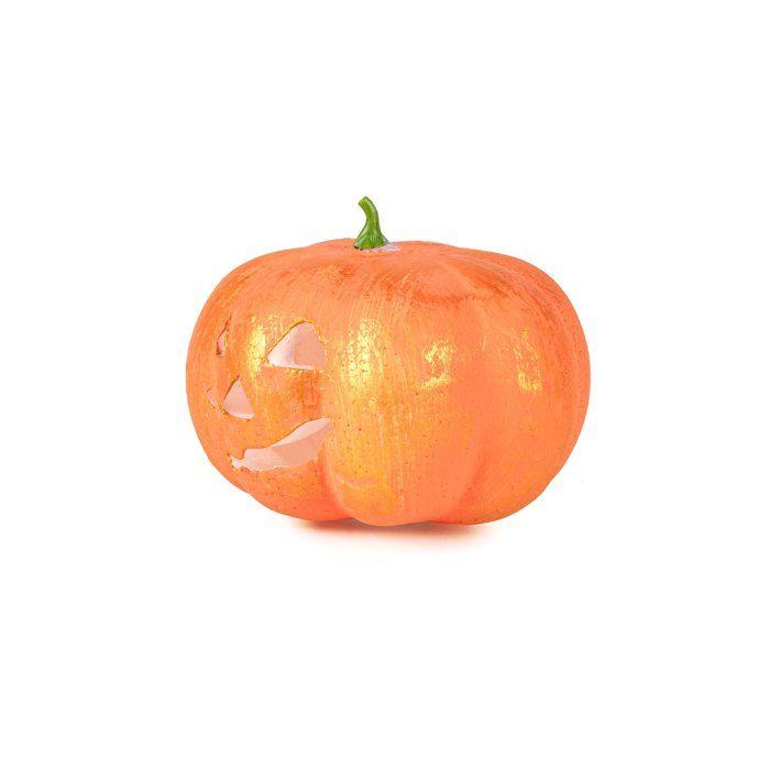 Citrouille Halloween Lumineuse 17 Cm - Orange
