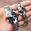 2 Stück Paare Zifferblatt Quarz Uhr Business Mode Analog Kalender Armbanduhr Valentinstagsgeschenk Für Männer Frauen Datumsanzeige Uhr