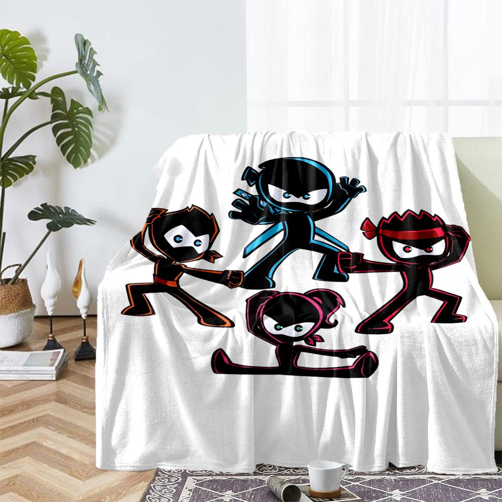 Ninja Kidz Theme Printed Blanket - Perfect for Couch, Bed, Travel & Outdoor Use | Machine Washable, Cozy & Durable.