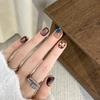 Cat Eye Amber Honey Leopard Print Glazed Glass Beads Handmade Wearable Nails