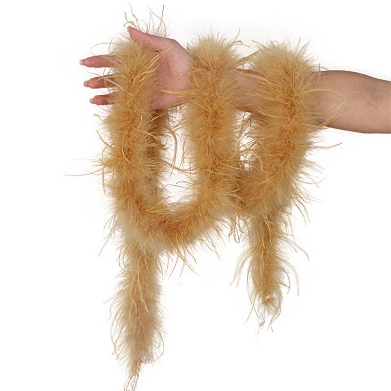 2 Yards Straußenhaar Oberstreifen Farbige Federstreifen Performance Tanzkleidung DIY Dekorative Materialien Bekleidungszubehör