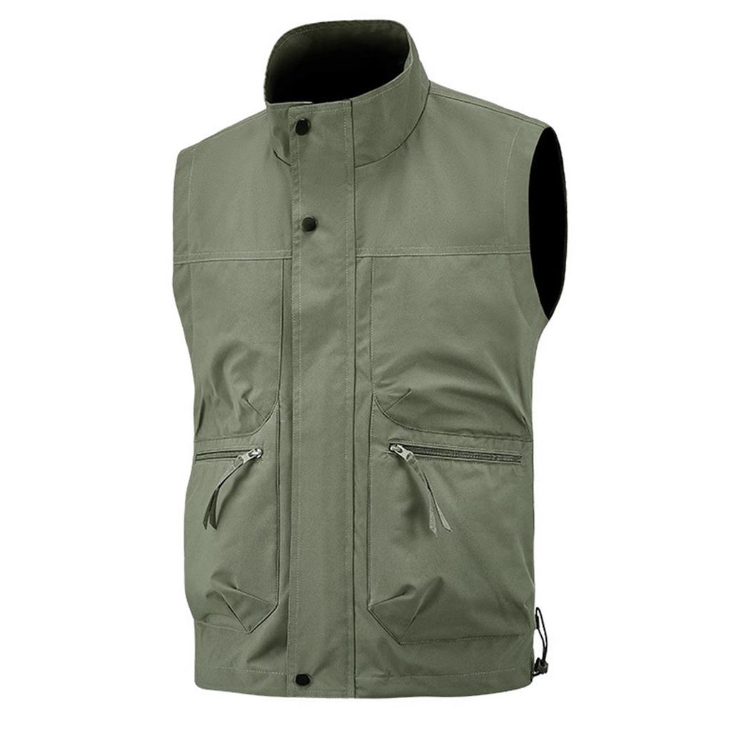 Men Sleeveless Vest Cargo Casual Multi Pocket Vests Male Work Fishing  Waistcoat