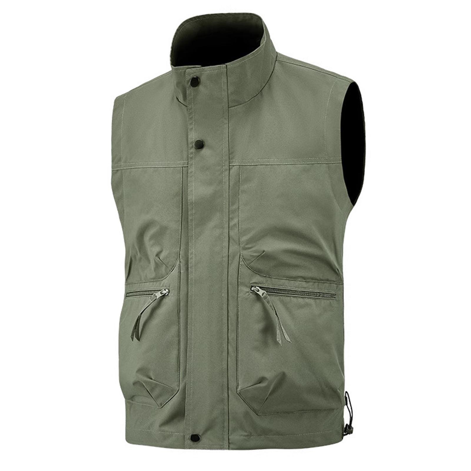 

Мужской жилет без рукавов карго повседневный многокарманный жилет мужской рабочий рыбацкий жилет L