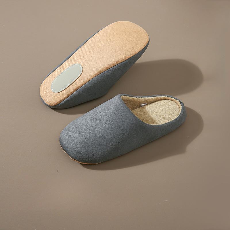 

Домашние бесшумные тапочки в японском стиле с мягкой подошвой, парные домашние офисные нескользящие тапочки для женщин и мужчин с деревянным полом на все времена года 42-43 темно-серого