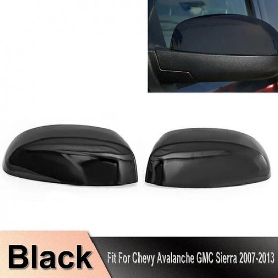 Gloss Black Rearview Mirror Cover For 2007-2013 Chevy Silverado Gmc Yukon Sierra