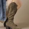 Fashion 2024 New Long Boots Retro Style High Boots Decorated Women's Fashion Roman High Boots Studded Heels