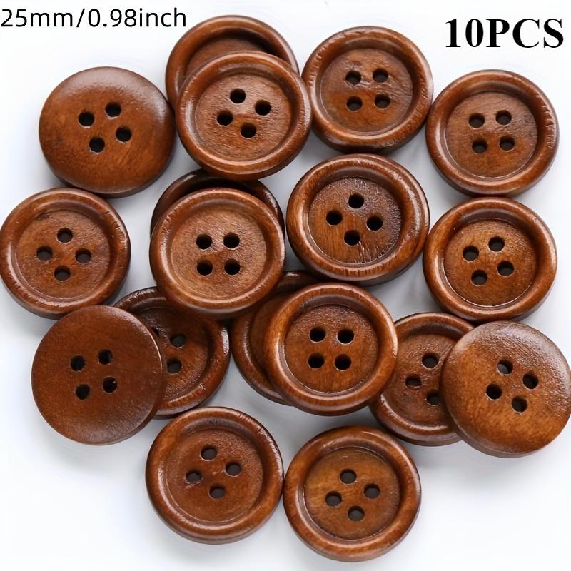 

10 шт. круглых полированных швейных пуговиц с 4 отверстиями, классические деревянные пуговицы, круглые деревянные швейные пуговицы для рукоделия, шитья, поделки, одежда, рубашки, вязаные изделия 25mm/0.98inch