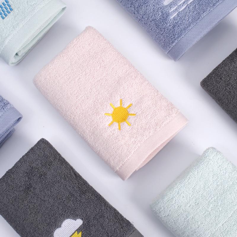Couples' Pure Cotton Face Towels - Soft, Absorbent, and Customizable for Household Use