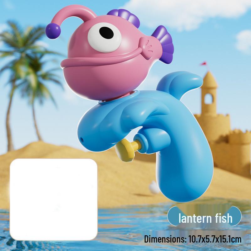 Kids' Ocean-Themed Pull-Out Water Cannon Toy for Summer Water Fights