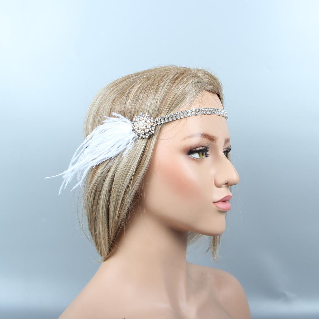 Ebay Ostrich Feather Headband, Masquerade Headgear Gatsby Headband Hd21