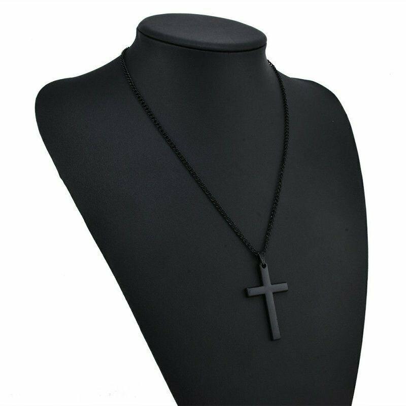 Classic Stainless Steel Cross Pendant Necklace For Women Men Link Chain Charm Necklace Cool Boys Girls Punk Hip Hop Jewelry Gift