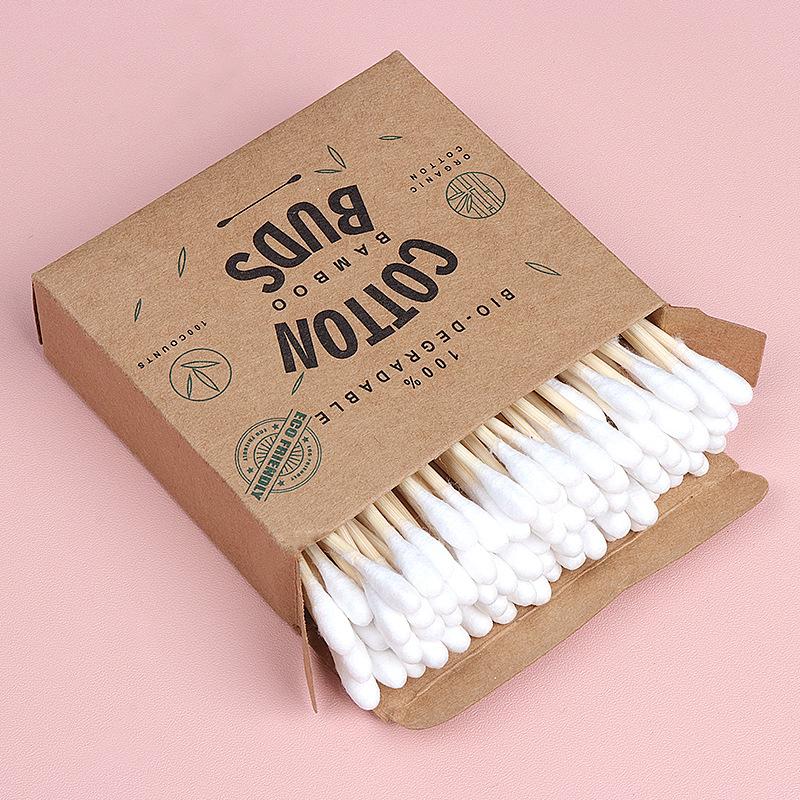 Disposable Double-Headed Wooden Cotton Swabs, Boxed Cleaning Cotton Swabs, Ear Sticks, Multi-Purpose Nursing Cotton Swabs