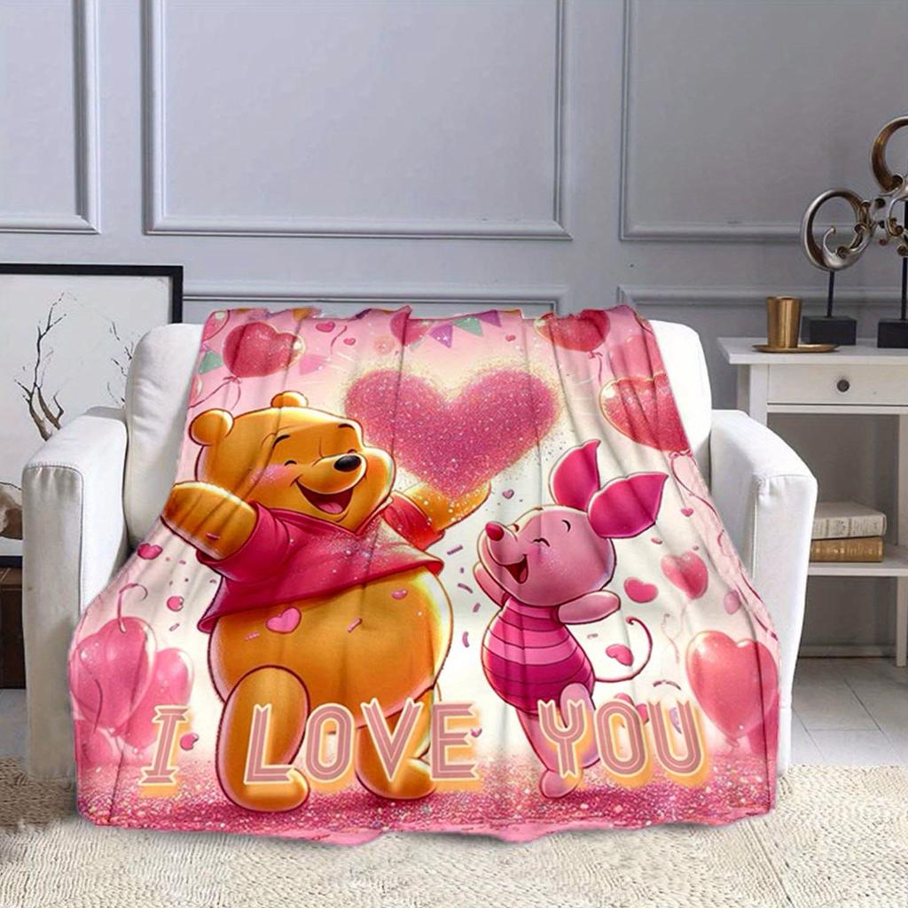 1pc Winnie The Pooh Printing Blanket - Soft, All-Season Throw for Living Room, Bedroom,Personalized Gift with Adorable Cartoon Design