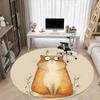 1PC Cat Whiskers Office Round Area Rug,  Mat Suitable ForOffice, Under Office Chairs Bedroom Living Room Home Decor, Room Deco