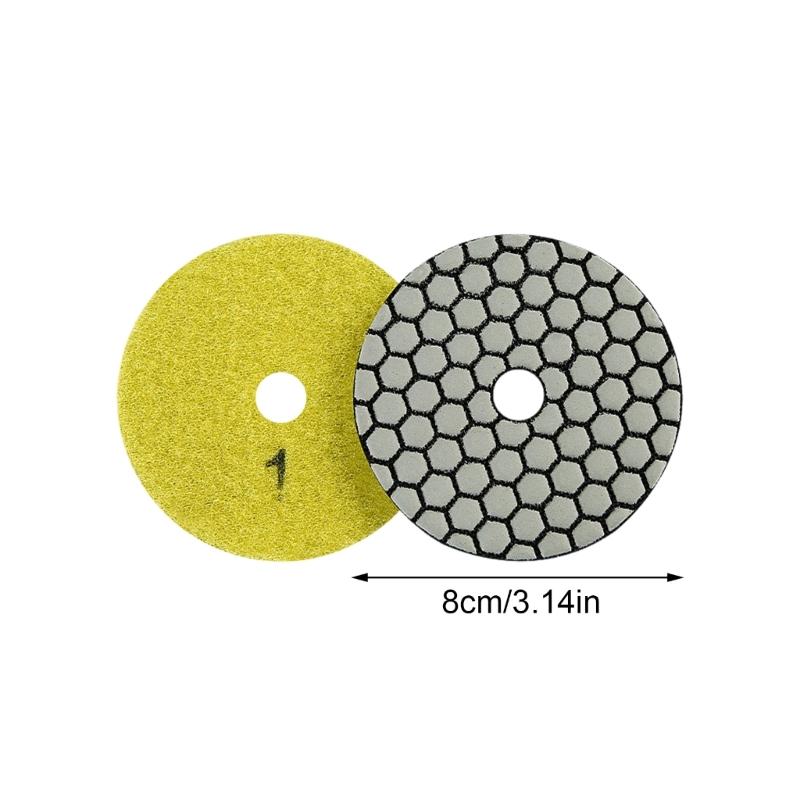 6PCS 80mm Diamonds Polishing Pads Polishing Discs For Marble Granites Stone With Strong Adhesive And No Burn Mark