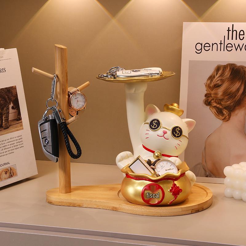 Creative Lucky Cat Key Holder: Entryway Decor & New Home Gift