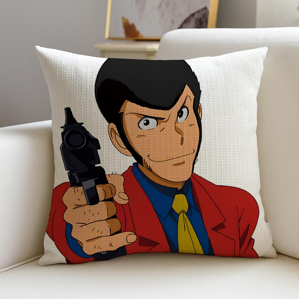 Classic LLupin the ThirdS Cushion Cover Breathable and skinfriendly linen pillowcase square removable and washable cushion