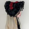 Elegant Gothic Widows Hat Handmade Lace Detailing Perfect for Cosplay Costume Accessories Stage Performances