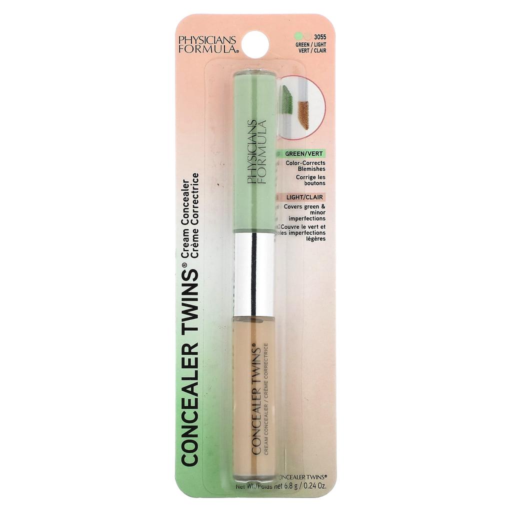 Concealer Twins Cream Concealer, 3055 Green/Light, 6.8G(0.24Oz)