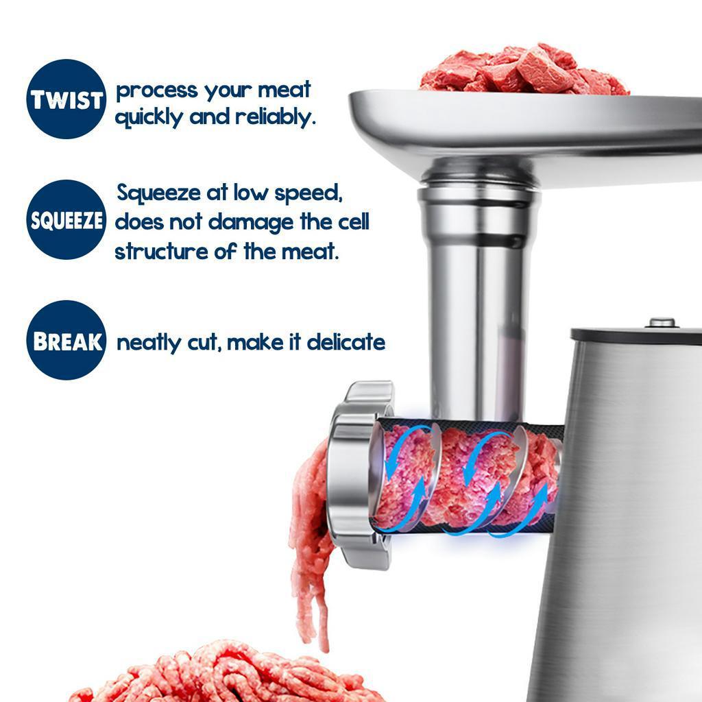 Electric Meat Grinder 100% Stainless Steel Multifunction Food Chopper Sausage Stuffer Appliance for Kitchen 3000W