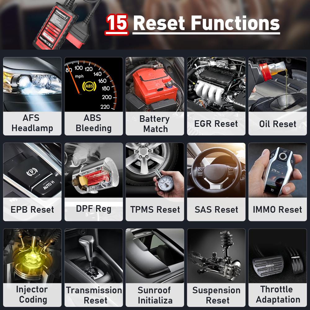 THINKCAR THINKDIAG 2 /KINGBOLEN Ediag Plus CAN FD All Systems 15 Reset Services ECU Coding OBD2 Scanner Car Diagnostic Tool