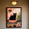Art Green Bedroom and Cat Poster Minimalist Wall Art Print Canvas Painting Posters for Living Room Modern Home Decor