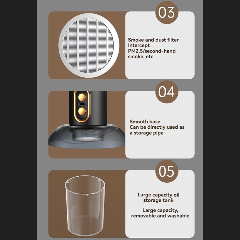 Indoor BBQ Hot Pot Oil Remover Detachable Aluminum Filter Portable Kitchen Range Hood Mini Desktop Exhaust Fan