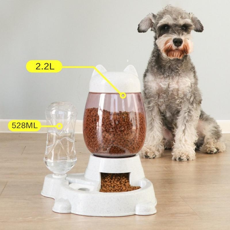 Bol Alimentator Automat 2.2L pentru Câini Pisici de Companie pentru Apă Potabilă Sticlă 528ml Boluri pentru Pisoi Recipient de Hrănire pentru Mâncare Lentă Consumabile