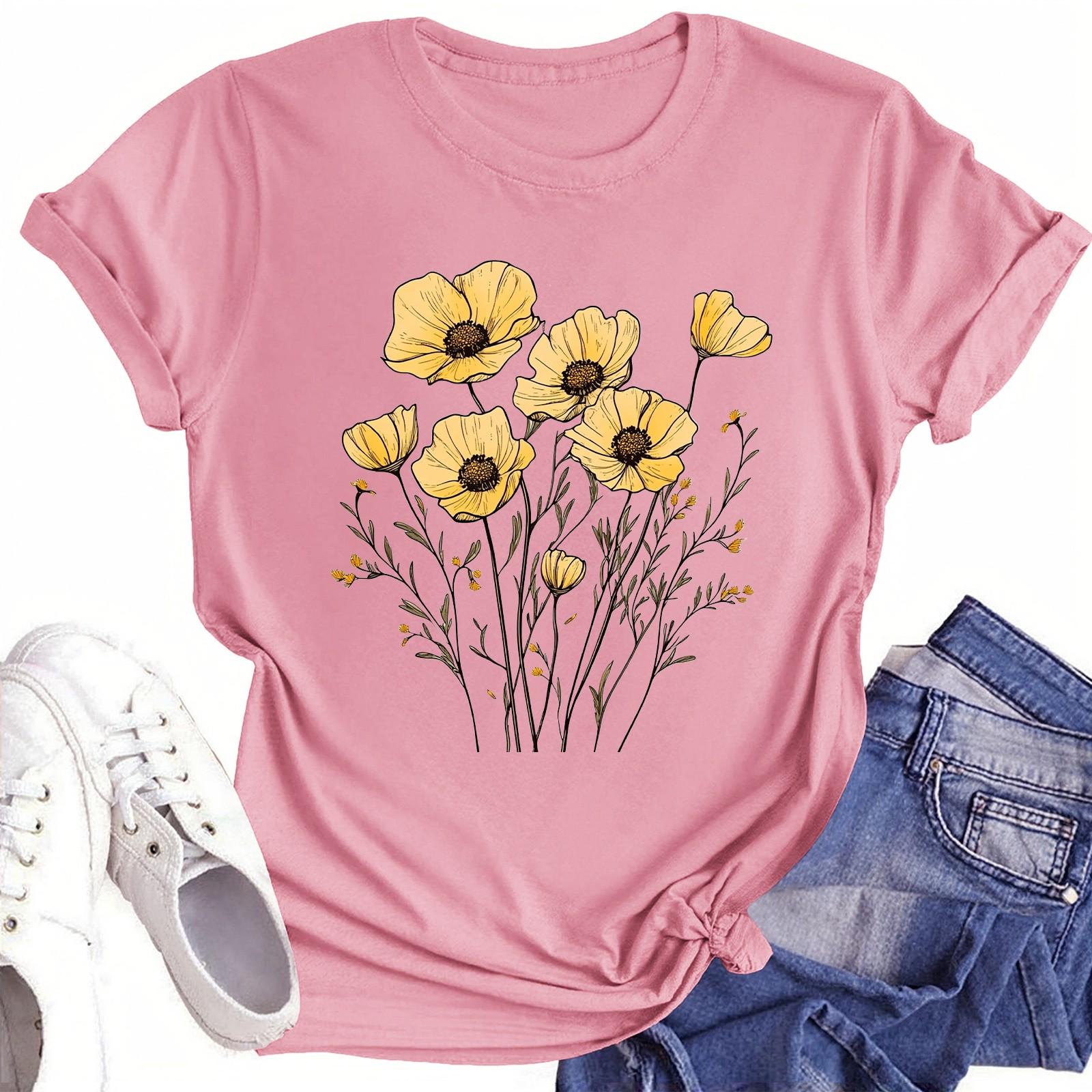 

Футболки с короткими рукавами для женщин, модные топы, легкие и мягкие повседневные летние наряды, одежда M розовый