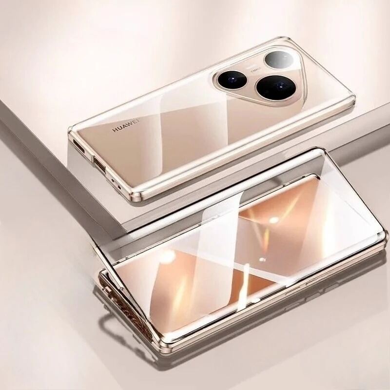 Husă Magnetică pentru Huawei Pura 80 P70 P30 P40 P50 P60 Pro Pro+ Ultra cu Cadru Metalic Protecție Lentilă Sticlă Securizată Față-Verso Bumperi Telefon