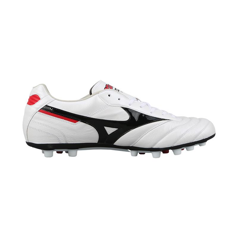 Mizuno Morelia 2 Comfortable Ag (Rubber Short Studs) Durable Breathable Fit Soccer Shoes Unisex Soccer Shoes White Black Red P1GA250509