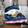 1pc Unicorn Rainbow Blanket Lightweight Flannel Throw for Sofa Bed Travel Camping Livingroom Office Couch Chair