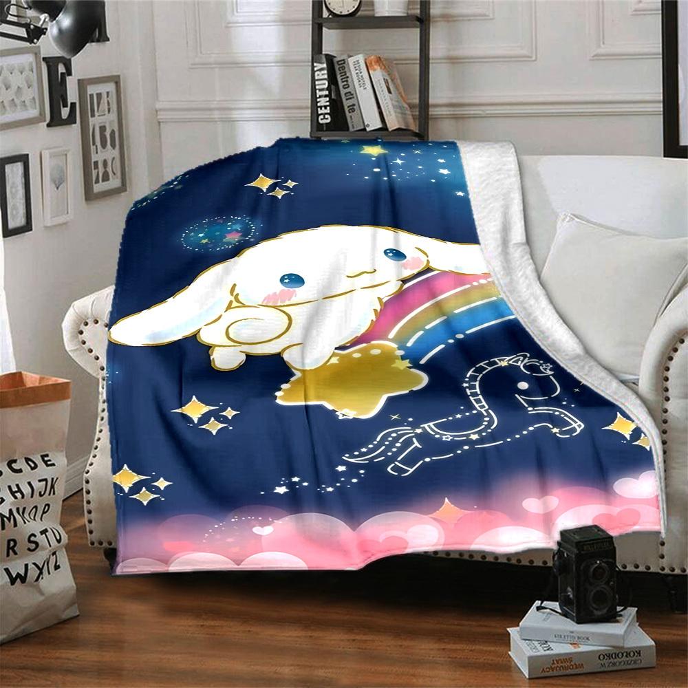 1pc Unicorn Rainbow Blanket Lightweight Flannel Throw for Sofa Bed Travel Camping Livingroom Office Couch Chair