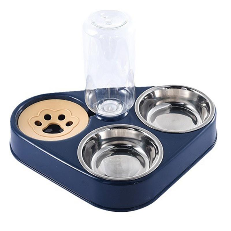 Pet Products Pet Three Bowls Cat And Dog Rice Basin Anti-Overturning Automatic Drinking Water Cat Drinking Bowl