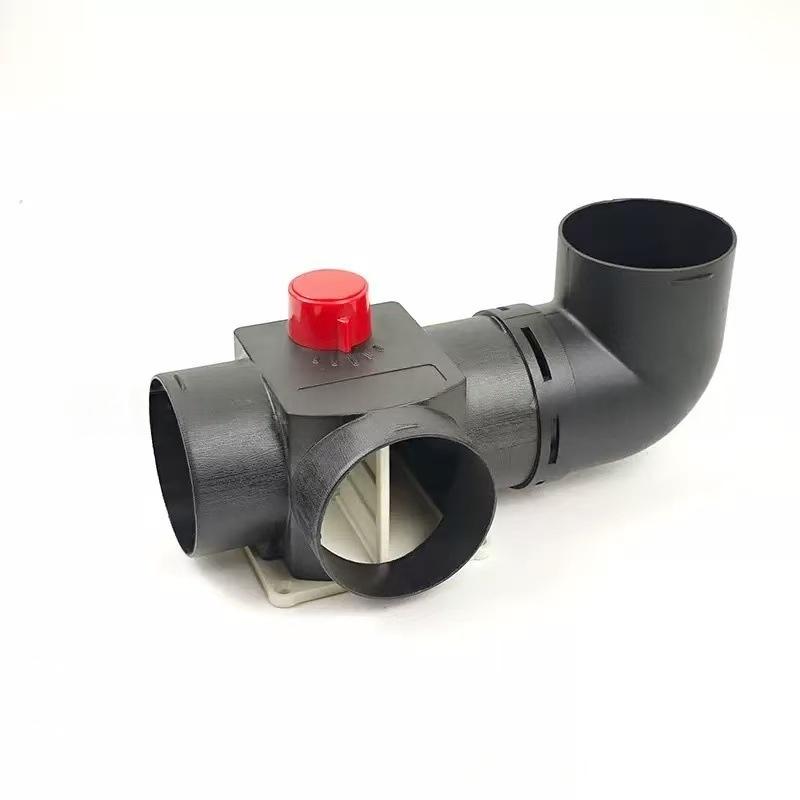 New 1Pcs T Branch Splitter Pipe Joiner Connector 90mm To 75mm Valve Flap Adjustable Air  Heater Vent Ducting For Car Truck