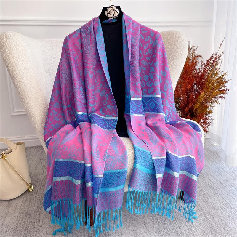 New Luxury Autumn Cashmere Pashmina Shawls Women Warm Jacquard Scarves Lady Wrap Foulard Poncho Echarpe Stoles Scarf