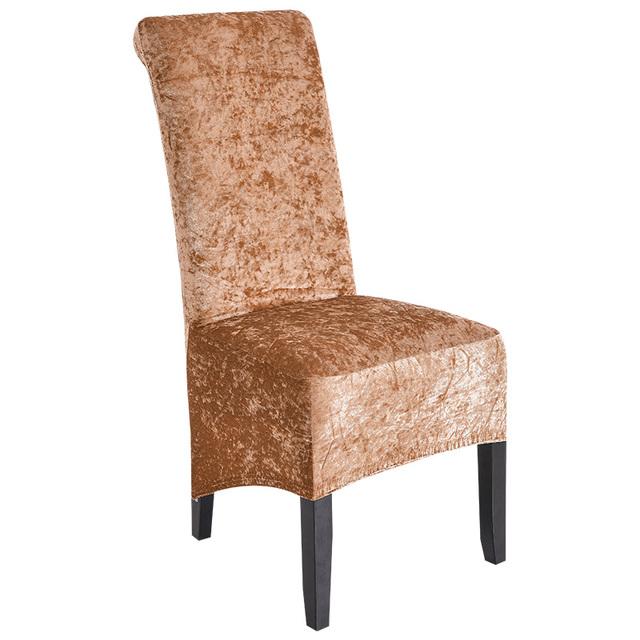 Velvet Plush Xl Dining Chair Covers ,Stretch Chaircover ,Spandex High Chairs Protector Covers Seat Slipcover With Elastic